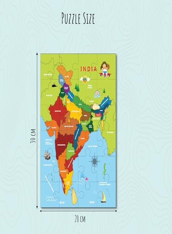 Khilonewale India Map Jigsaw Puzzle for Kids 3+ Years | 8x12 Inch Educational India Geography Puzzle - Image 3